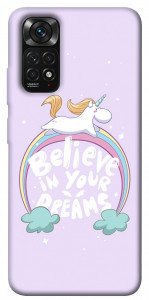 Чехол Believe in your dreams unicorn для Xiaomi Redmi Note 11 (Global)