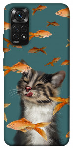Чехол Cat with fish для Xiaomi Redmi Note 11S