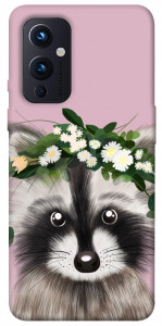 Чехол Raccoon in flowers для OnePlus 9