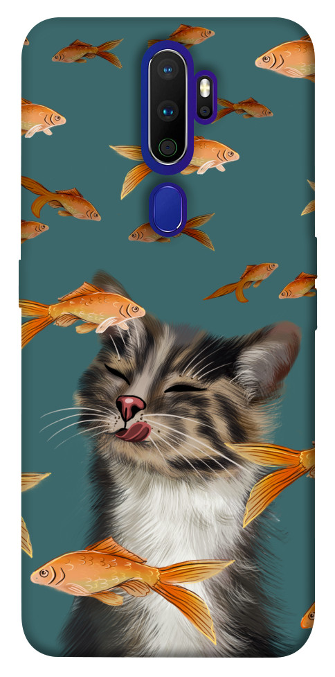 

Чехол Cat with fish для Oppo A5 (2020) 1365046