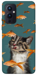 Чохол Cat with fish для OnePlus 9