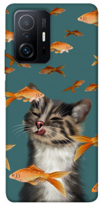 Чехол Cat with fish для Xiaomi 11T