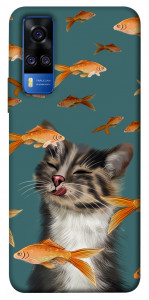 Чехол Cat with fish для Vivo Y51a