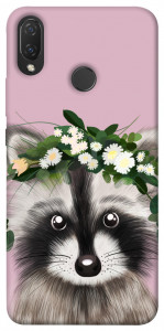 Чехол Raccoon in flowers для Huawei P Smart+