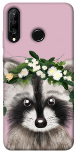 Чохол Raccoon in flowers для Huawei P30 Lite
