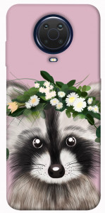 Чехол Raccoon in flowers для Nokia G10