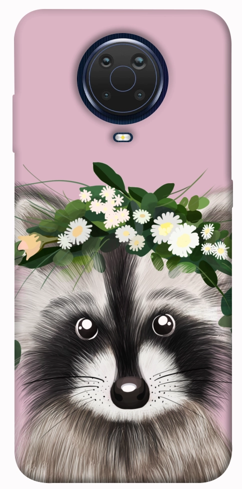 Чохол Raccoon in flowers для Nokia G20