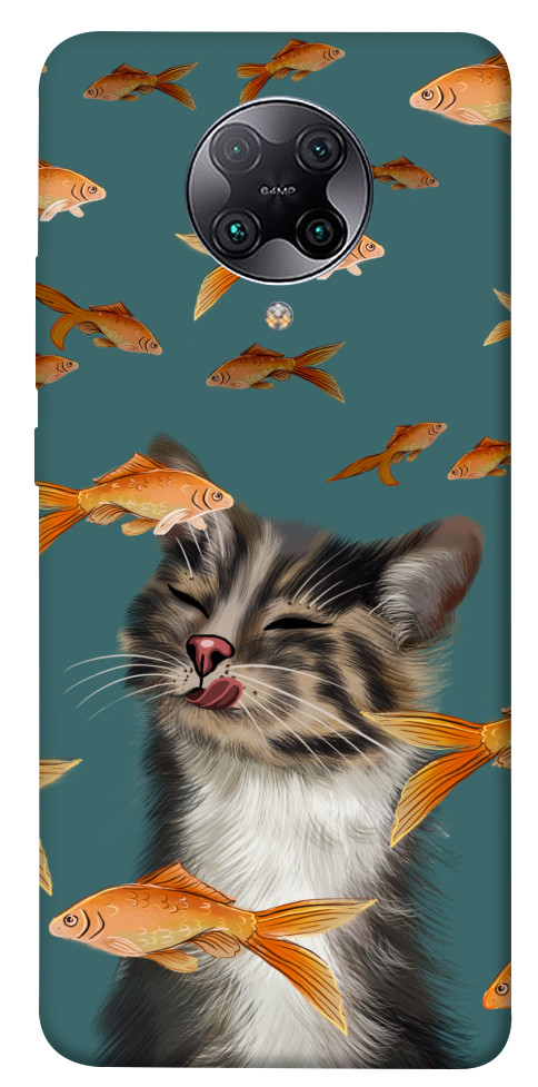 Чехол Cat with fish для Xiaomi Redmi K30 Pro