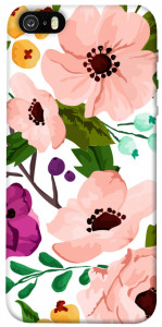Чехол Акварельные цветы для iPhone SE