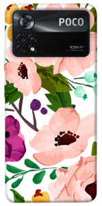 Чехол Акварельные цветы для Xiaomi Poco X4 Pro