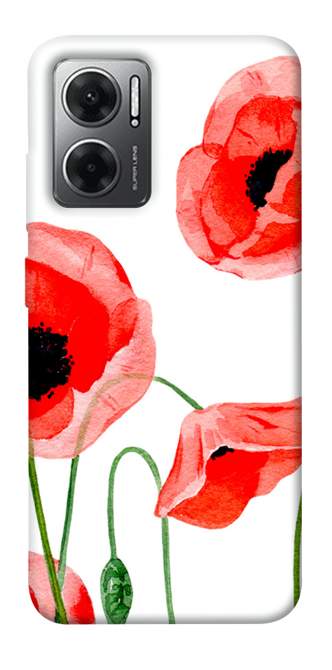 Чехол Акварельные маки для Xiaomi Redmi 10 5G