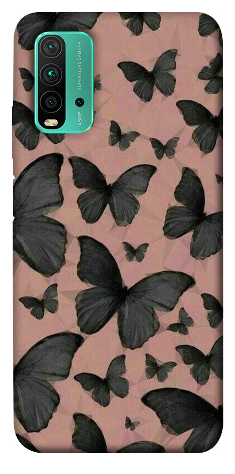Чехол Порхающие бабочки для Xiaomi Redmi Note 9 4G