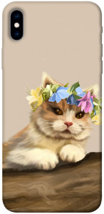 Чохол Cat in flowers для iPhone XS Max