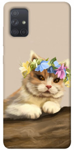 Чохол Cat in flowers для Galaxy A71 (2020)