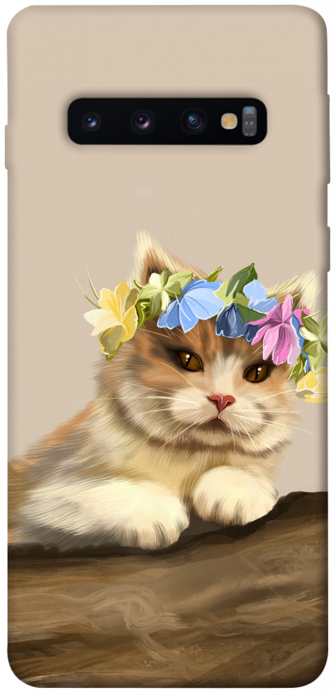 Чохол Cat in flowers для Galaxy S10 (2019)