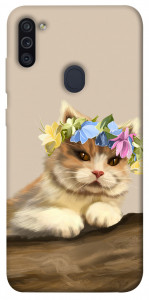 Чохол Cat in flowers для Galaxy M11 (2020)