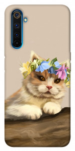 Чехол Cat in flowers для Realme 6 Pro