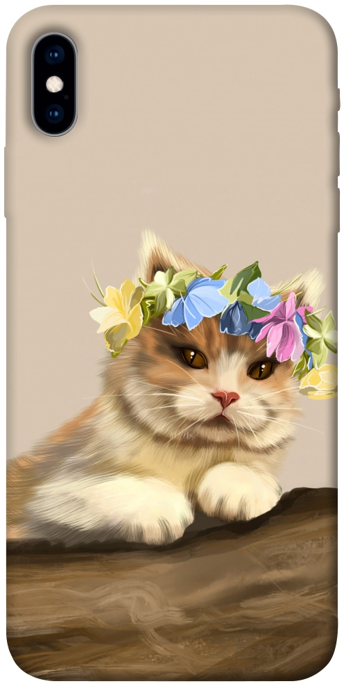 Чехол Cat in flowers для iPhone XS