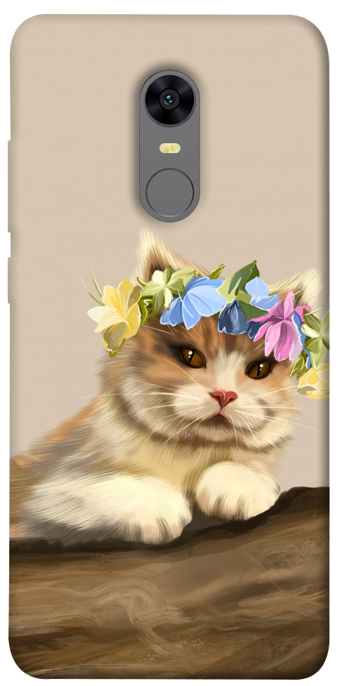 Чохол Cat in flowers для Xiaomi Redmi Note 5 (Single Camera)