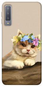 Чехол Cat in flowers для Galaxy A7 (2018)