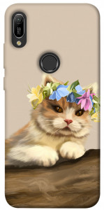 Чохол Cat in flowers для Huawei Y6 (2019)