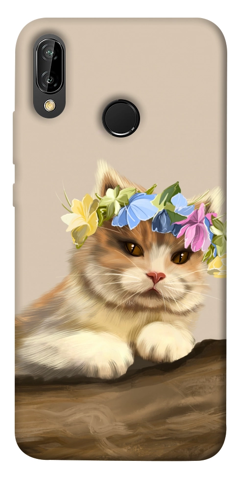 Чехол Cat in flowers для Huawei P20 Lite