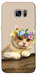 Чохол Cat in flowers для Galaxy S7 Edge