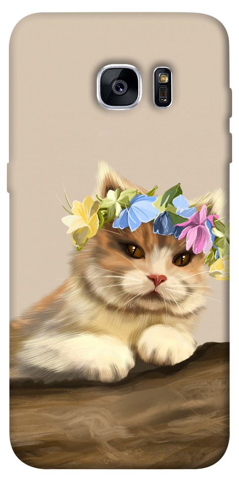 Чохол Cat in flowers для Galaxy S7 Edge