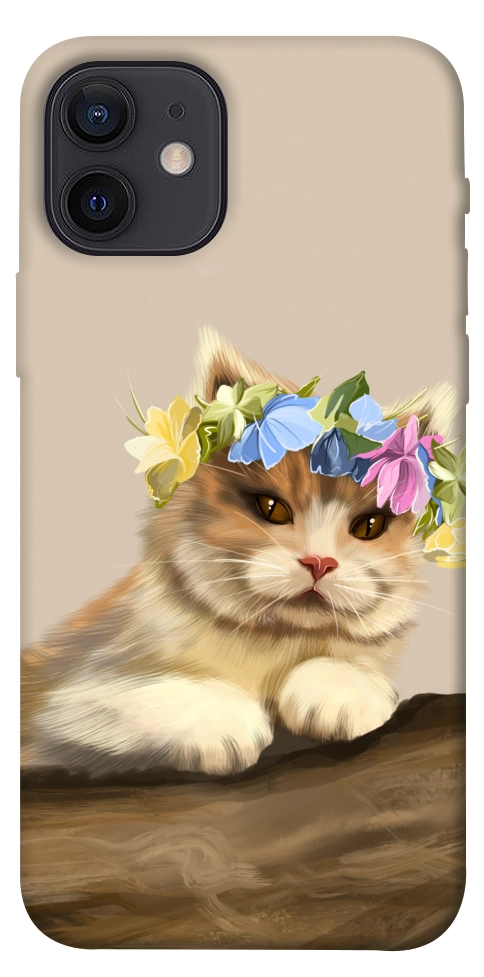 Чехол Cat in flowers для iPhone 12