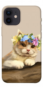Чохол Cat in flowers для iPhone 12 mini