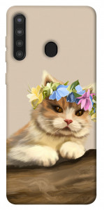 Чехол Cat in flowers для Galaxy A21