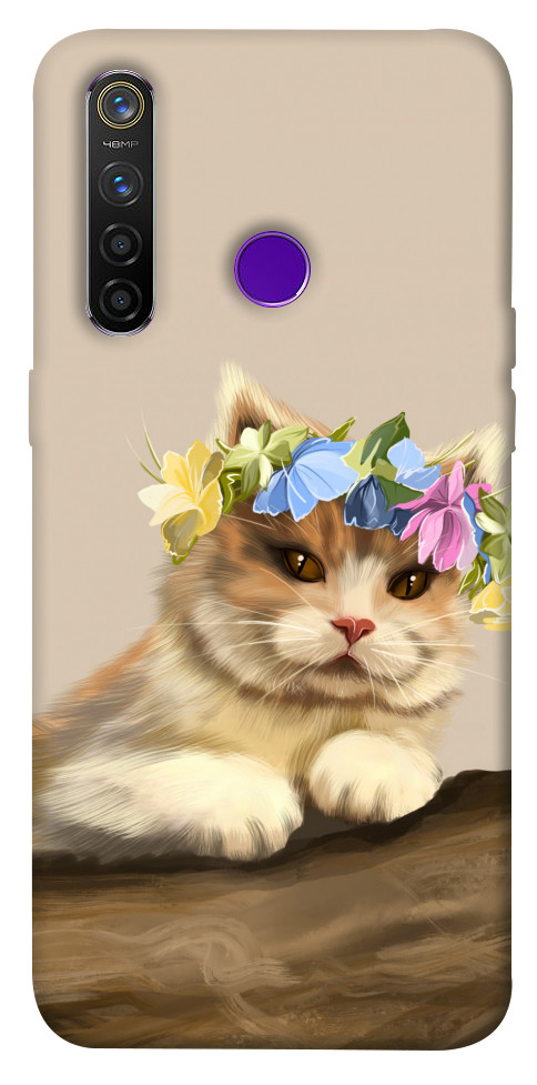 

Чехол Cat in flowers для Realme 5 Pro 1380693