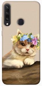 Чохол Cat in flowers для Huawei Y6p