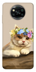 Чехол Cat in flowers для Xiaomi Poco X3 NFC