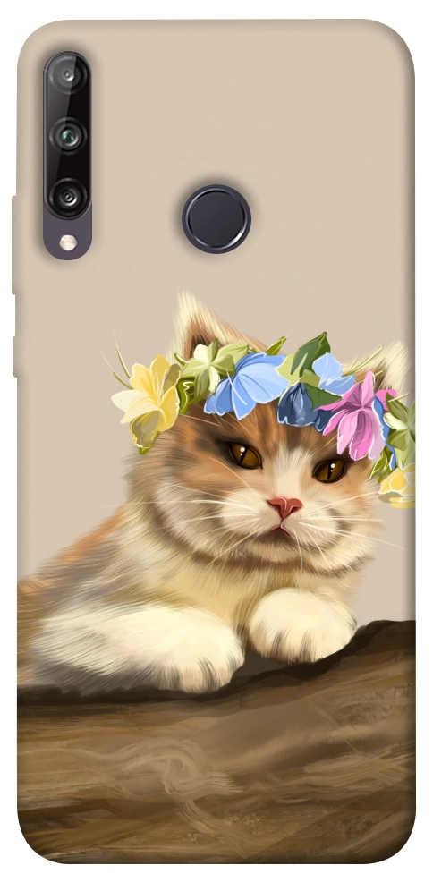 Чохол Cat in flowers для Huawei P40 Lite E