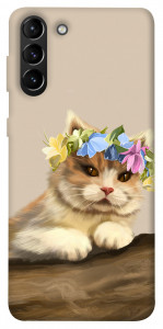 Чохол Cat in flowers для Galaxy S21+