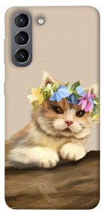 Чохол Cat in flowers для Galaxy S21