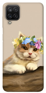Чохол Cat in flowers для Galaxy A12