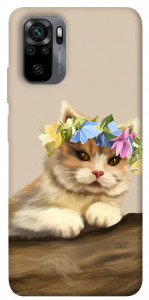 Чехол Cat in flowers для Xiaomi Redmi Note 10
