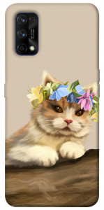 Чехол Cat in flowers для Realme 7 Pro
