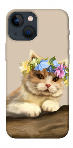 Чохол Cat in flowers для iPhone 13 mini