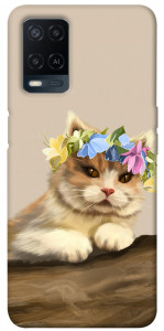 Чехол Cat in flowers для Oppo A54 4G