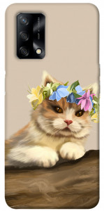 Чохол Cat in flowers для Oppo A74 4G