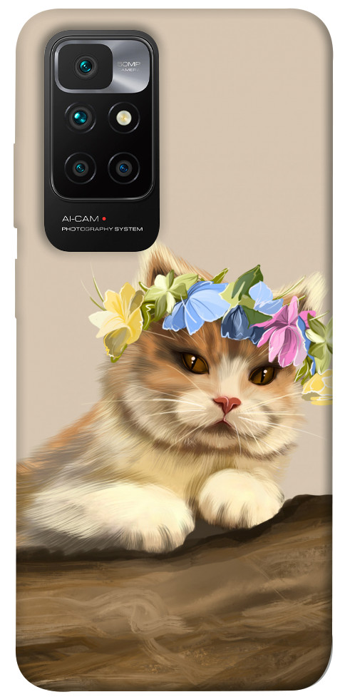 Чохол Cat in flowers для Xiaomi Redmi 10