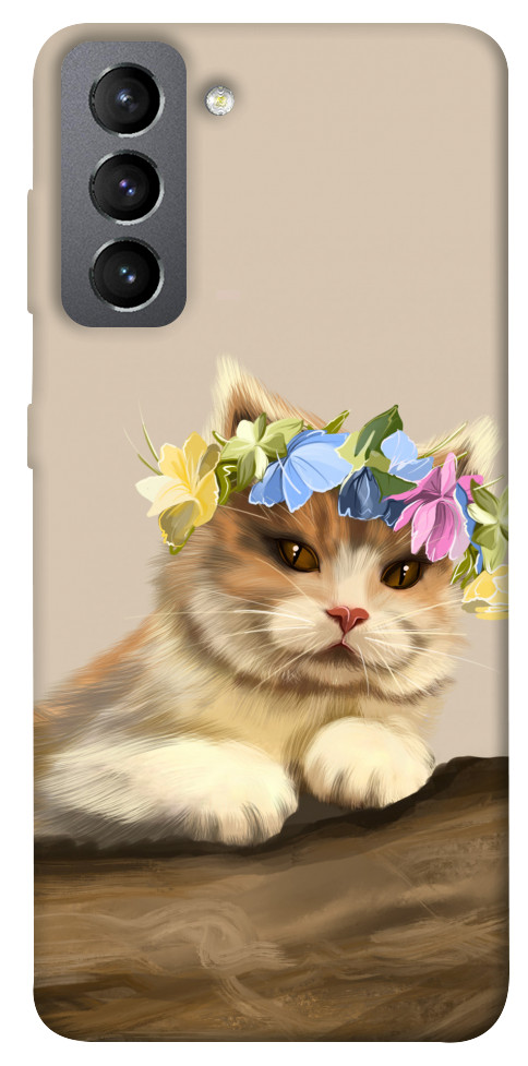 Чехол Cat in flowers для Galaxy S21 FE