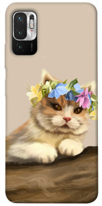 Чохол Cat in flowers для Xiaomi Redmi Note 10 5G