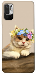 Чехол Cat in flowers для Xiaomi Redmi Note 10 5G