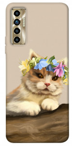 Чохол Cat in flowers для TECNO Camon 17P