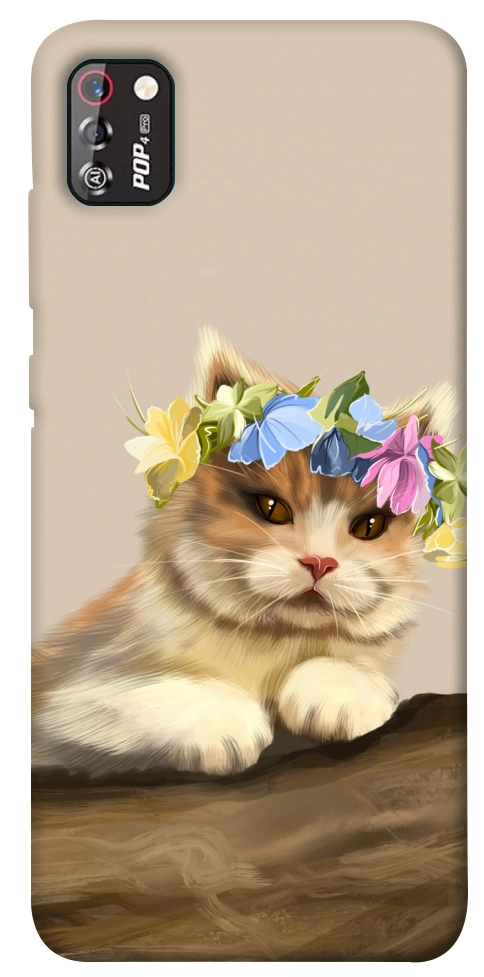 Чохол Cat in flowers для TECNO POP 4 Pro