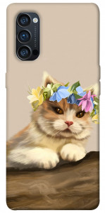 Чохол Cat in flowers для Oppo Reno 4 Pro 5G